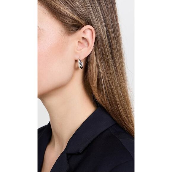 Zoe Chicco Medium Aura Hoop Earrings Sterling Silver - One Size - Picture 4 of 4